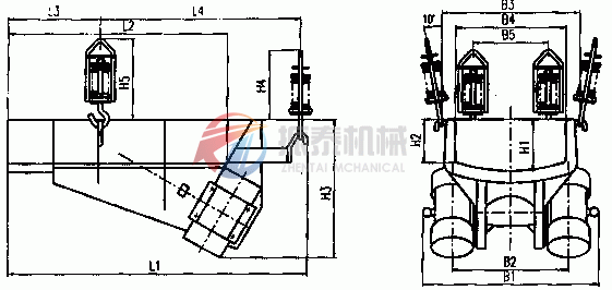 電機振動給料機外形示意圖